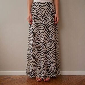 Princess Polly Zebra Print Maxi Skirt Size 2